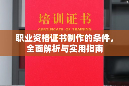 永善职业资格证书制作的条件，全面解析与实用指南